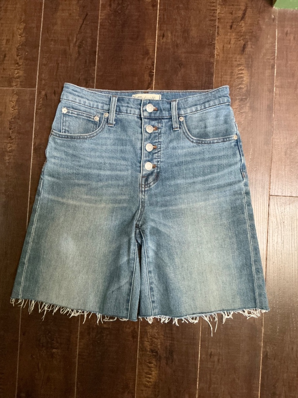 Madewell high-rise button-fly cutoff denim shorts (25”)